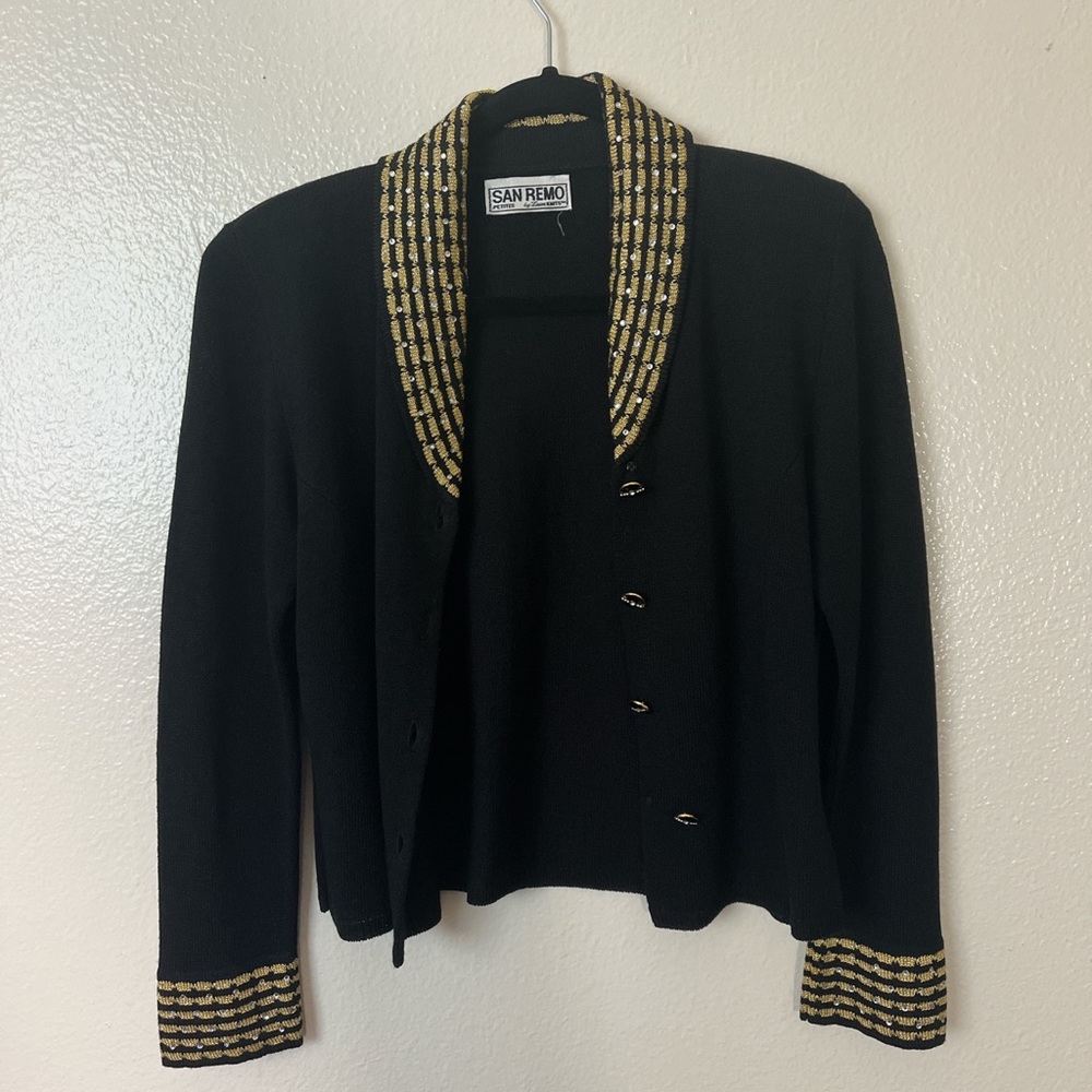 Vintage San Remo knit blazer with shoulder pads